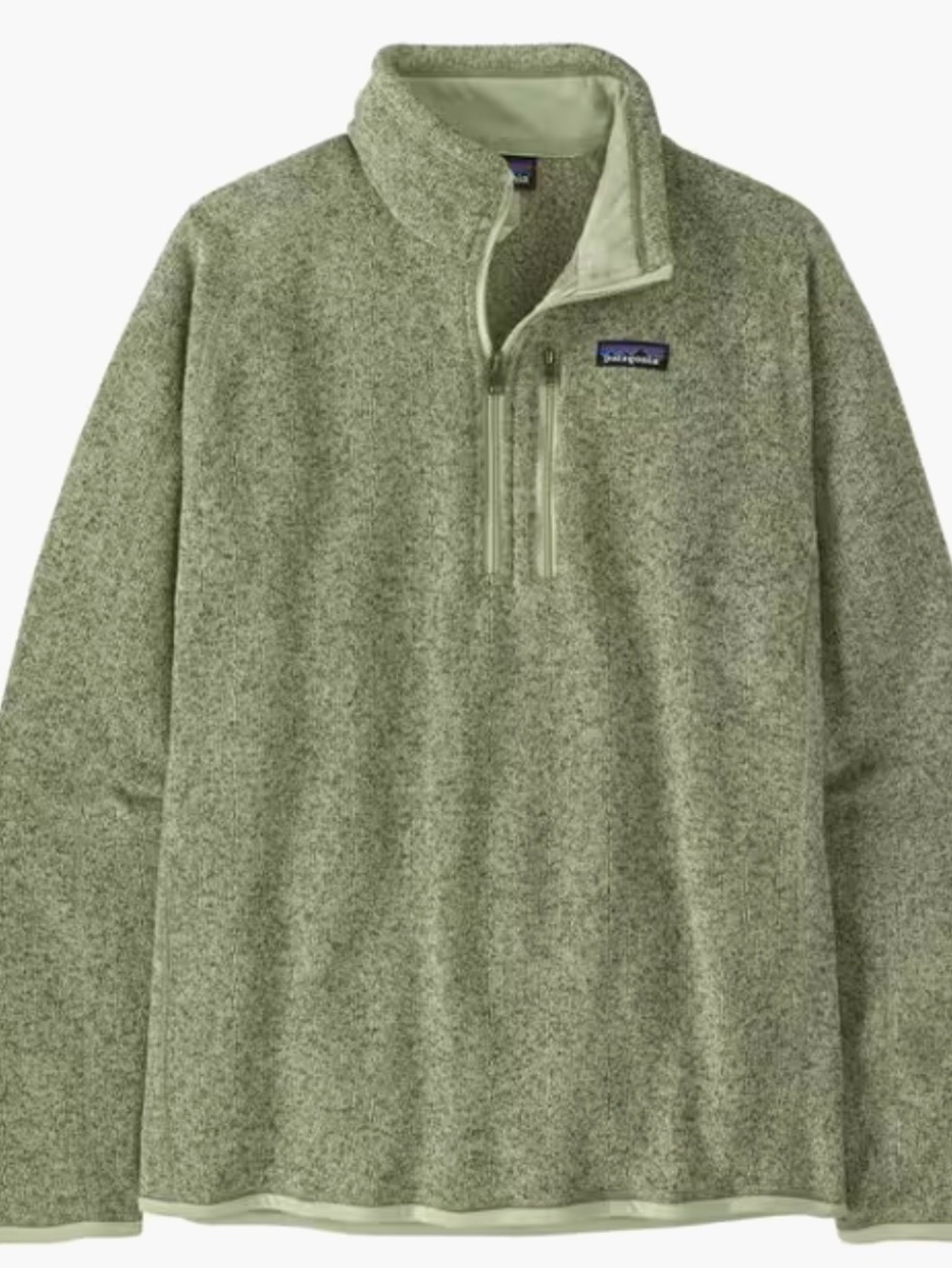 Patagonia Men's Light Olive Green Quarter-Zip Fleece Pullover